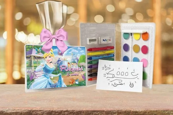 Estojo de Pintura Cinderela Personalizado - feito à mão por Artmanha Lembrancinhas