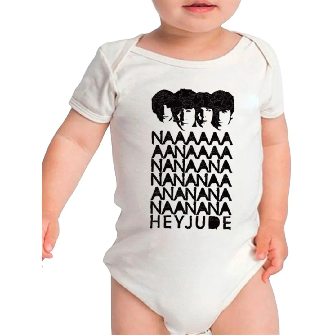 Body bebê The Beatles, estampa Hey jude, 100% algodão - artesanato de Lado B Rock Camisetas