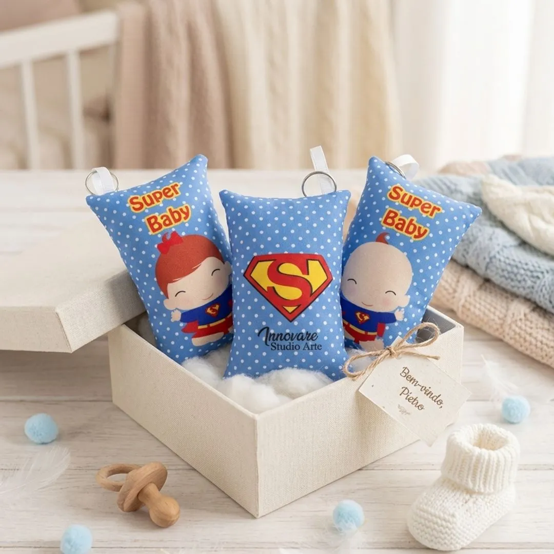 Chaveiro Almofadinha Super Baby Personalizado | Lembrancinha Infantil - foto 5
