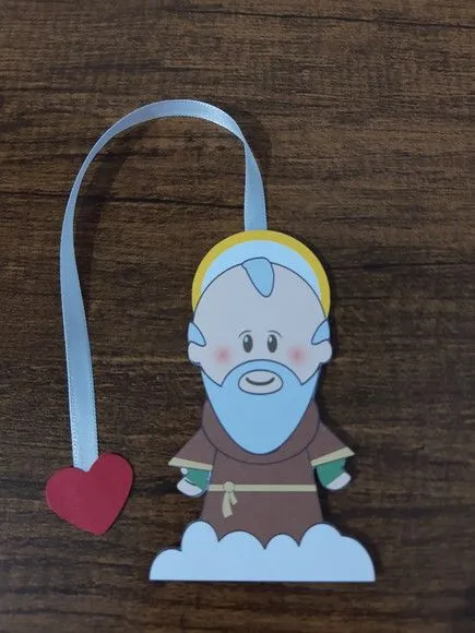 Marcador de Página 10 cm - Santo Padre Pio - artesanato de Emejhu Personalizados