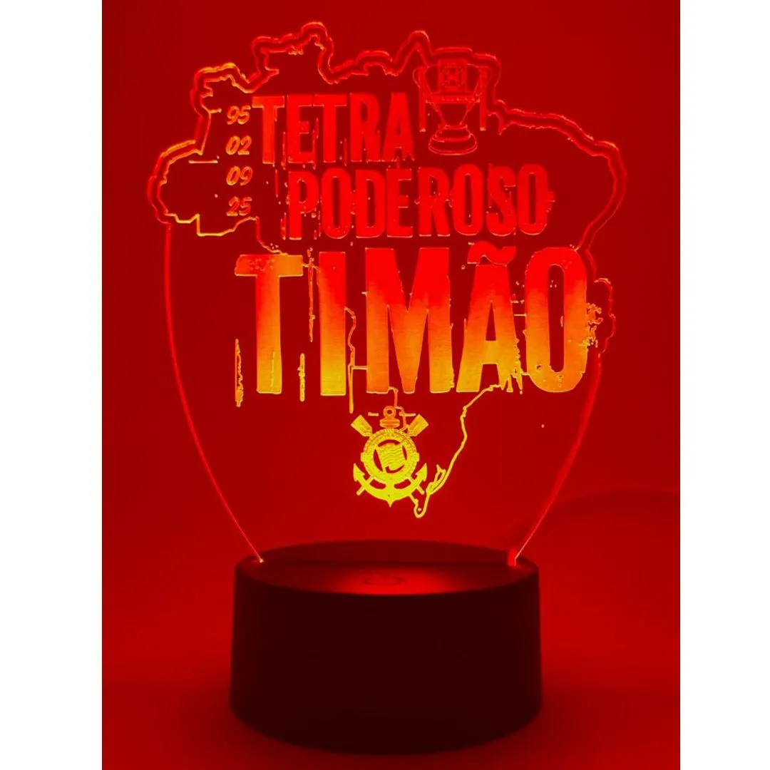 Luminária LED Corinthians com Iluminação Multicolorida - foto 2