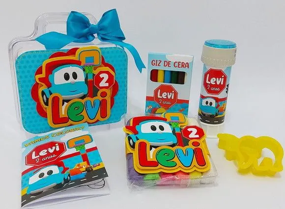 Maleta Léo Caminhão Personalizada - feito à mão por Mi Papelaria Criativa