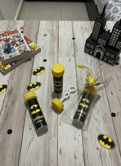Bolha de Sabão - Batman Personalizado - artesanato feito à mão por Mi Papelaria Criativa