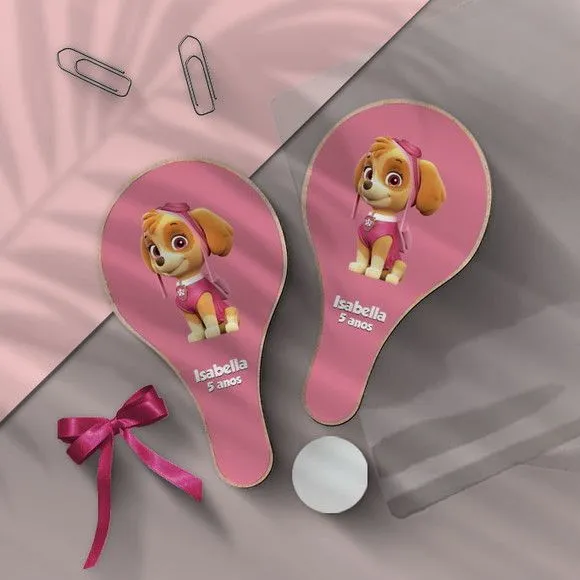 Raquete Ping Pong - Skye Personalizada - feito à mão por Mi Papelaria Criativa