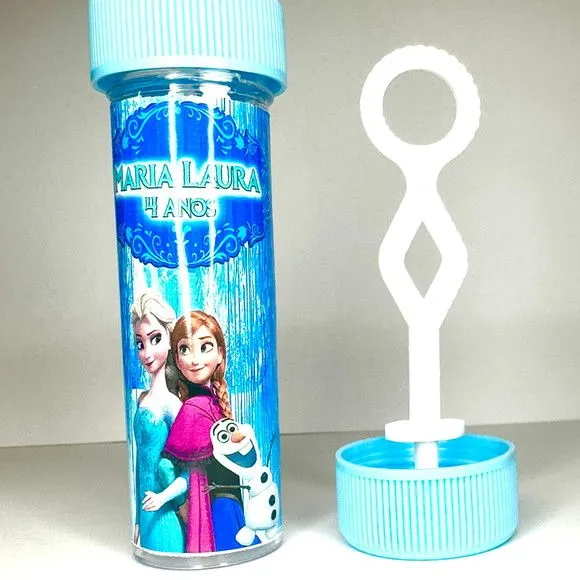 Bolinha de Sabão Frozen Personalizada - artesanato feito à mão por Mi Papelaria Criativa