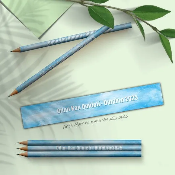 Lápis - Azul Personalizado - feito à mão por Mi Papelaria Criativa