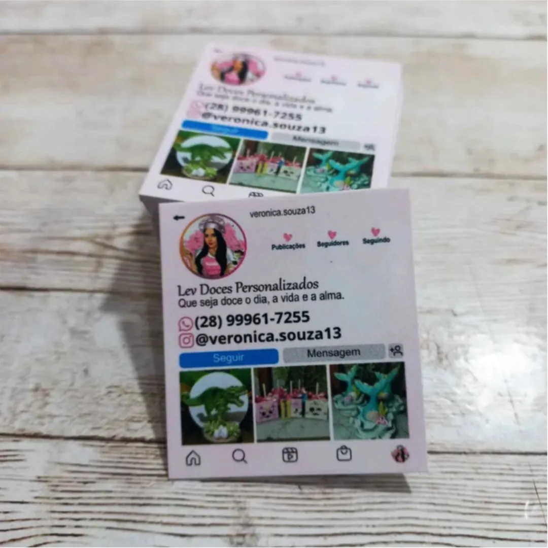 Mini Cartões de Visita Brilhosos Papel Couchê 250g Personalizados - foto 4