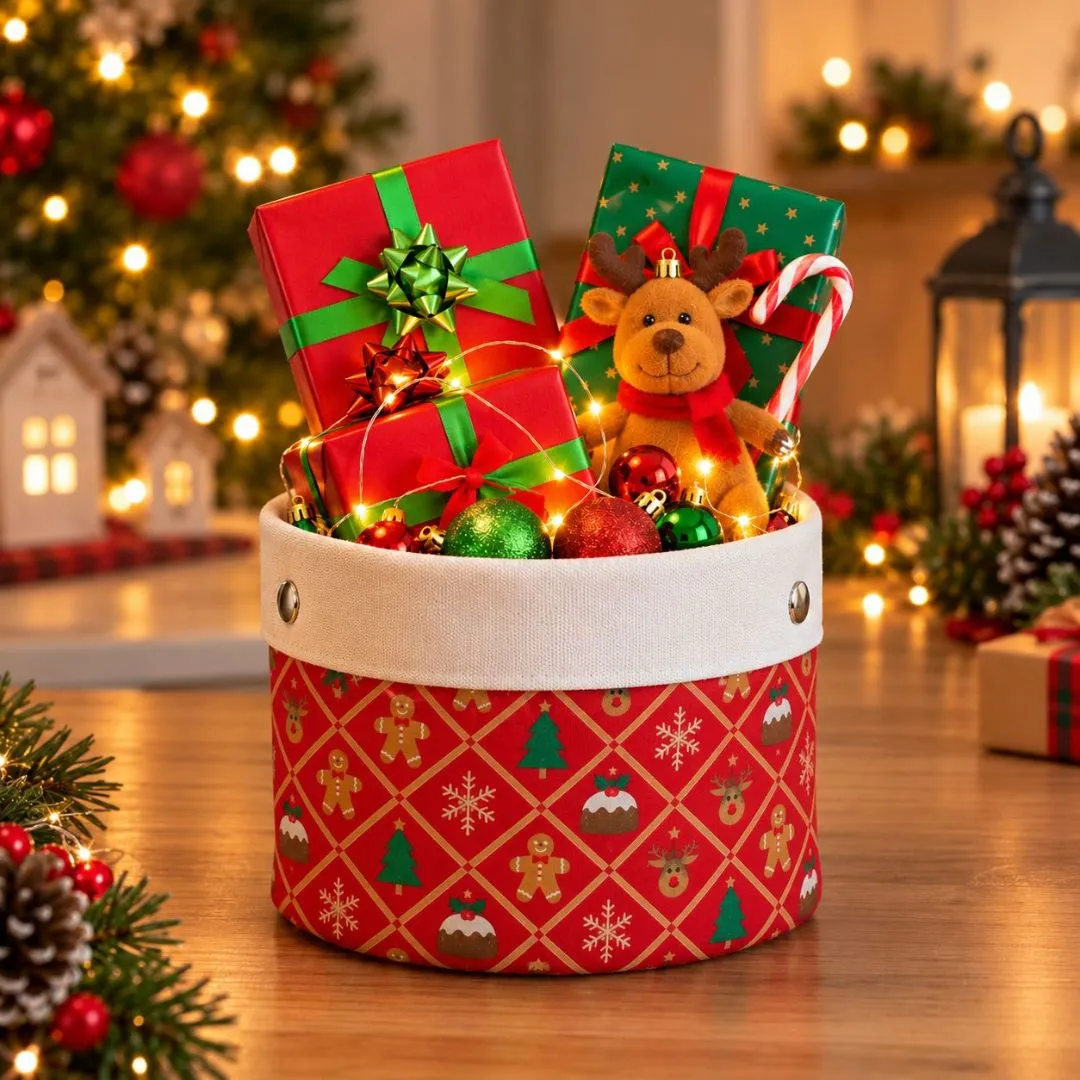 Cesto de Natal e Ocasiões - Lona e Tecido 100% Algodão - Lembrancinha e Brindes - foto 6