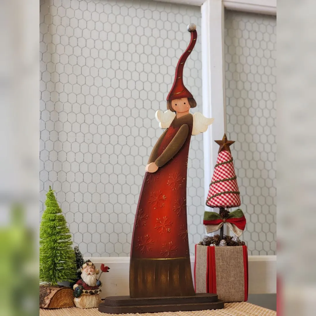 Anjo Natal de Bancada G - artesanato de Flor Seca Casa e Ambiente