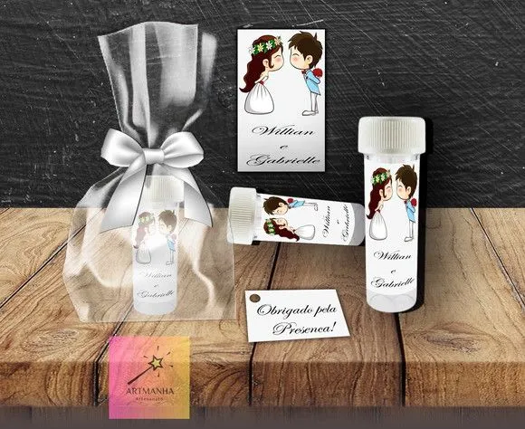 Bolha de Sabão Casamento Personalizada