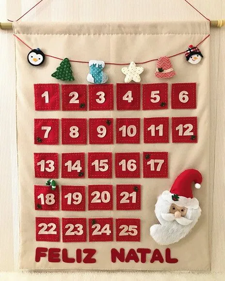 Calendário do Advento em Feltro