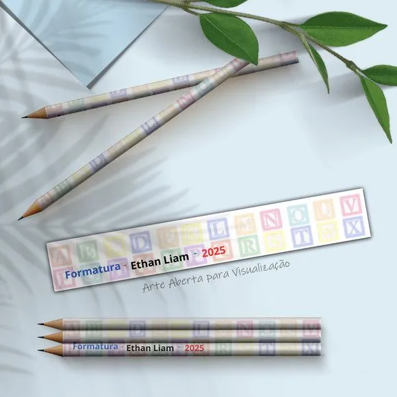 Lápis - Alfabeto Personalizado - feito à mão por Mi Papelaria Criativa