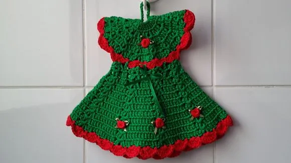 Pegador de Panelas Vestido Samambaia (20 cm x 15 cm ) - foto 2
