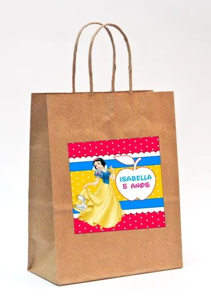 Sacolinha Kraft Personalizada - feito à mão por Mi Papelaria Criativa