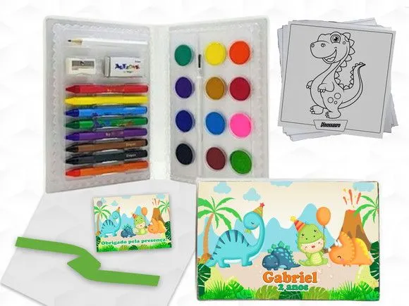 Estojo de Pintura Dinossauro Personalizado - artesanato feito à mão por creativitybynina