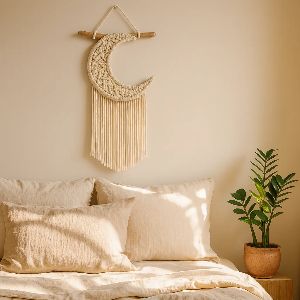 Painel de Macramê Lua Crescente 60 cm (Produto teste) - foto 2