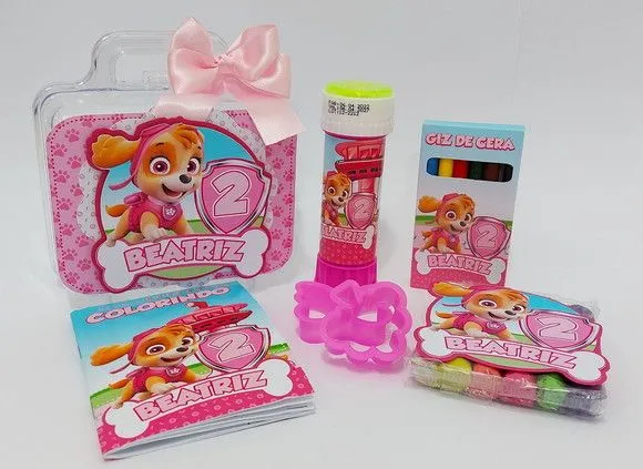 Maleta Skye e Patrulha Canina Personalizada - feito à mão por Mi Papelaria Criativa