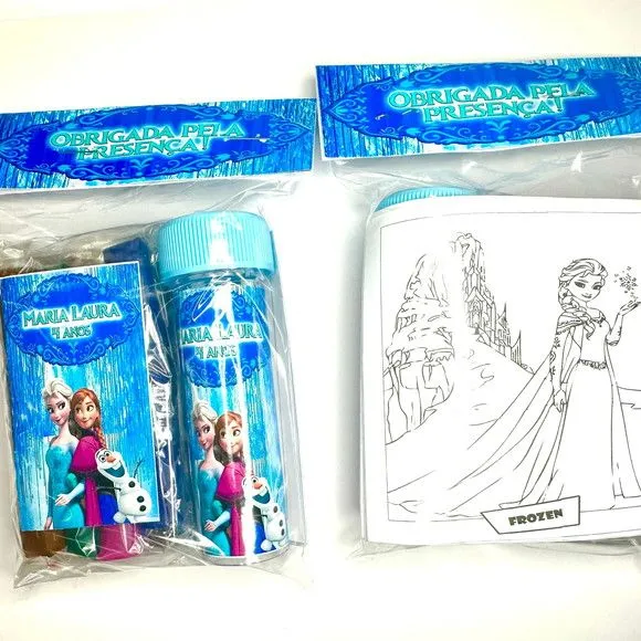 Kit Massinha + Giz + Bolha Frozen Personalizado - foto 2