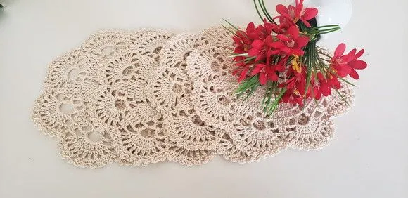 Jogo de 04 Toalhinhas em Crochê Ternura ( Cru ) - artesanato de Mari Crochê feito com carinho!
