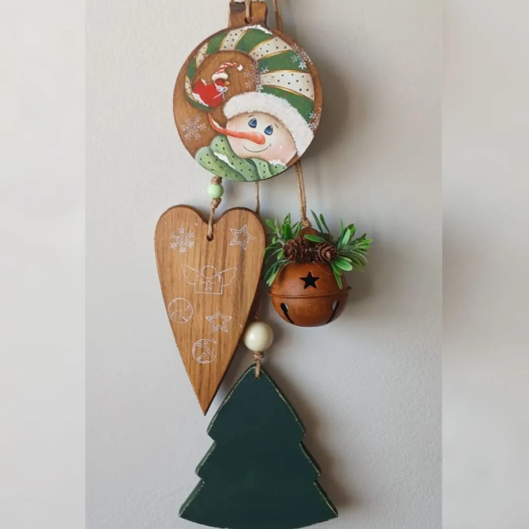 Pendente Boneco de Neve - Amigos - artesanato de Flor Seca Casa e Ambiente
