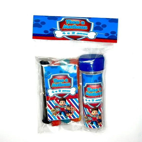Kit Massinha + Bolha Patrulha Canina Personalizado - feito à mão por Mi Papelaria Criativa