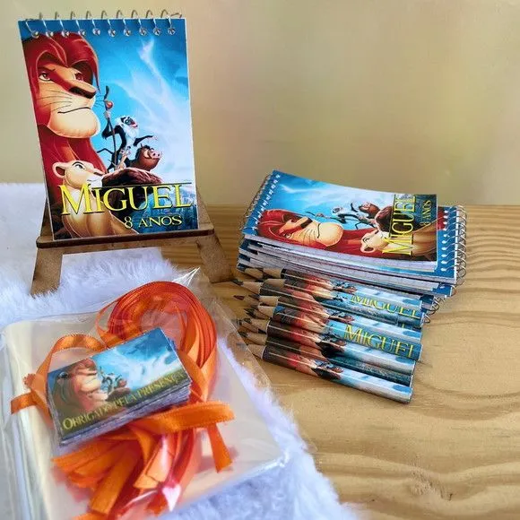 Bloquinho Rei Leão Personalizado - feito à mão por Artmanha Lembrancinhas