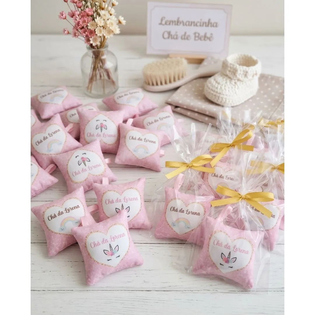 Kit 20 Chaveiros Almofadinha Personalizados | Lembrancinhas para Chá de Bebê - foto 3
