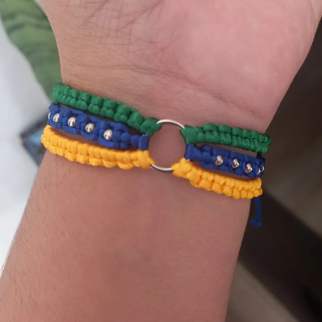 Pulseira OBL331 cores personalizadas - artesanato feito à mão por Cleo Lineshop