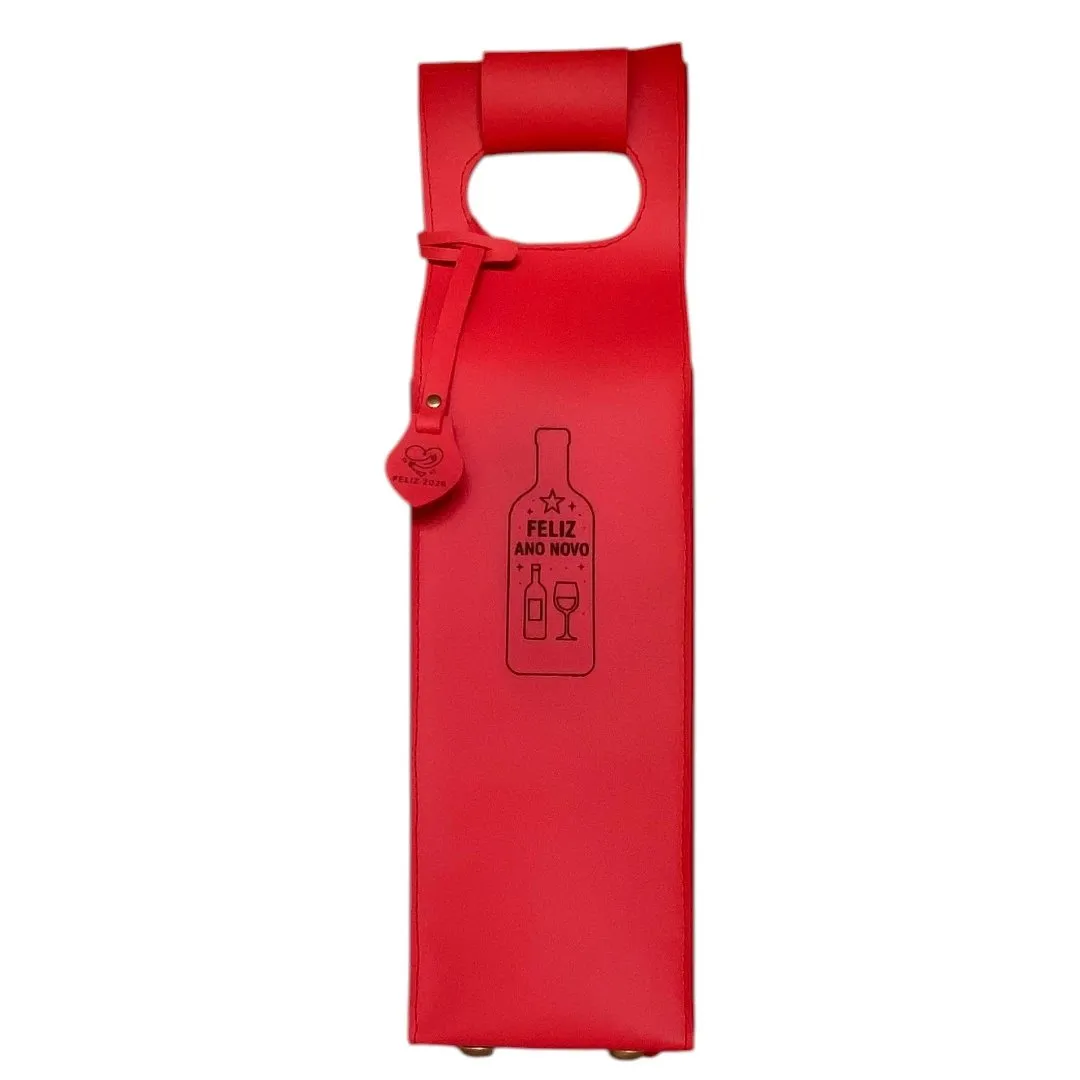 Porta Vinho Artesanal Personalizado a laser • Couro Sintético Premium – Ateliê Báquico - foto 4