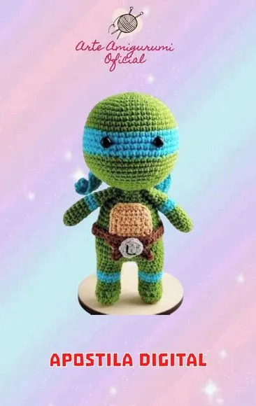 Receita Tartaruga Ninja Leonardo Amigurumi - artesanato feito à mão por Arte Amigurumi Oficial