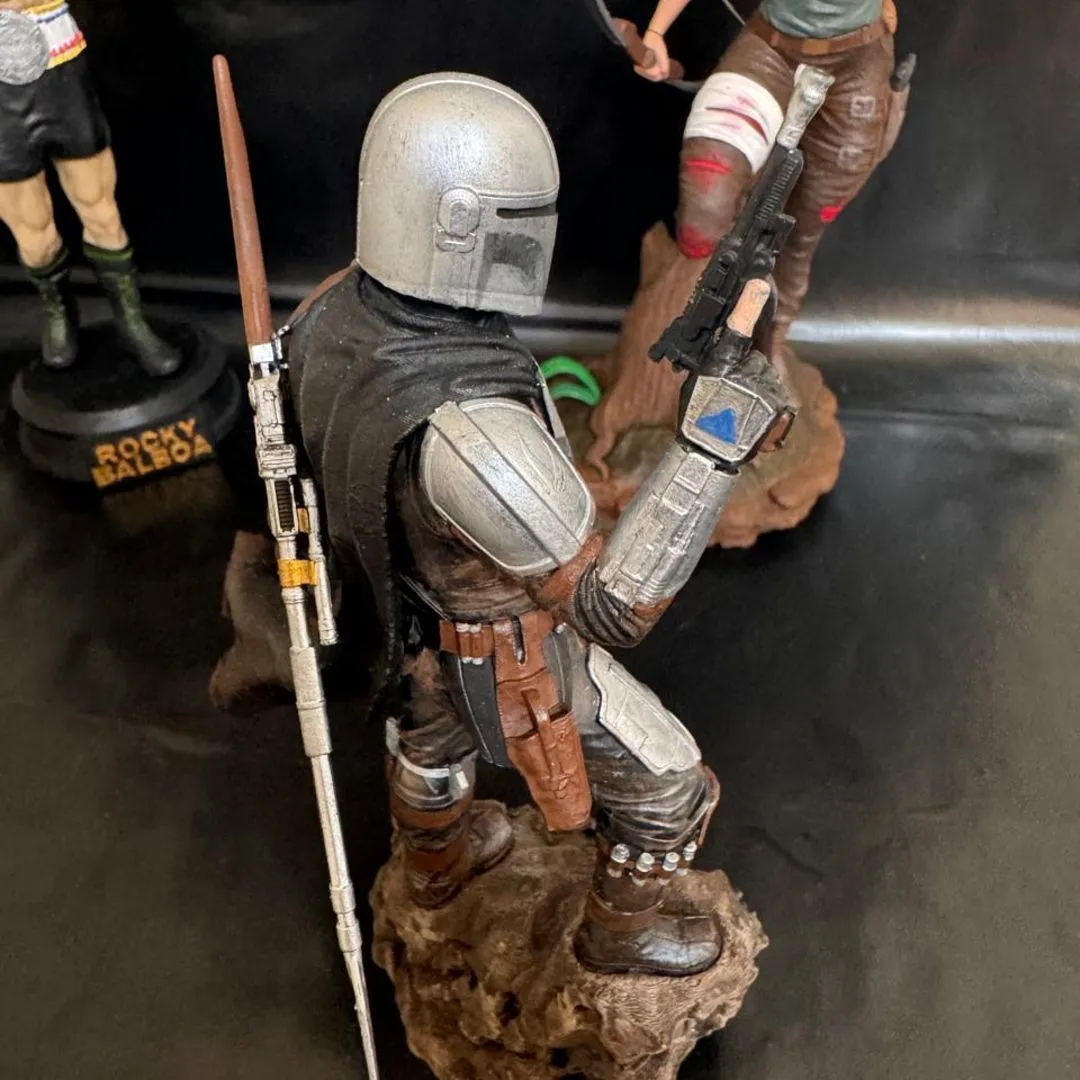 star wars mandalorian mandaloriano Colecionaveis Estatua Action Figure - foto 4
