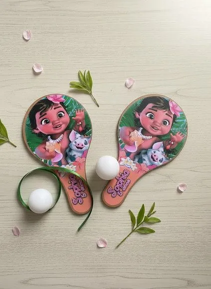 Raquete Ping Pong - Moana Baby - feito à mão por Mi Papelaria Criativa