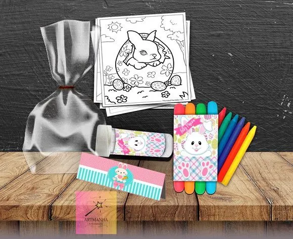 Kit Massinha + Giz + Bolha Pascoa Personalizado