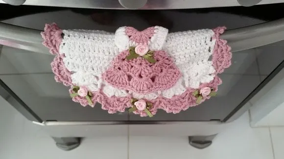 Puxador Fogão Imã Gel. Vestidinho Rosa Velho - foto 3