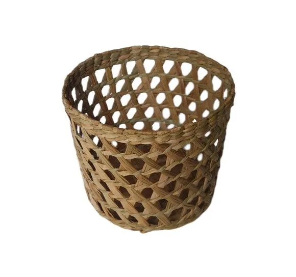 Cesta Redonda Cachepot Vaso Organizador Taboa Natural 25x22 - foto 2
