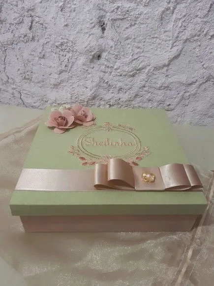 Caixa decorada com toalha - foto 3