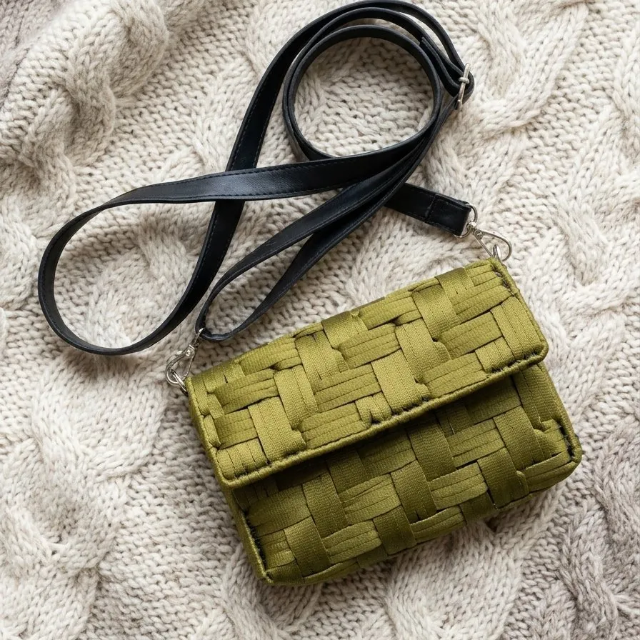 Bolsa bordada a mão em tela plástica, estilo italiana. - foto 3