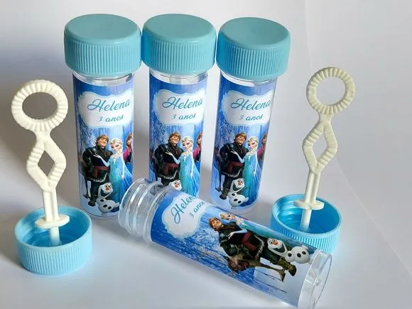 Bolinha de Sabão Frozen Personalizada - artesanato de Mi Papelaria Criativa