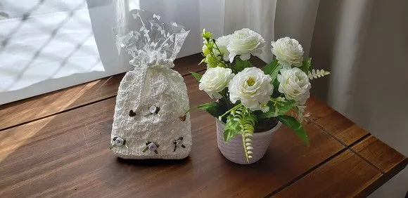 Embalagem para Presente ou Lembrancinha em Crochê Branco