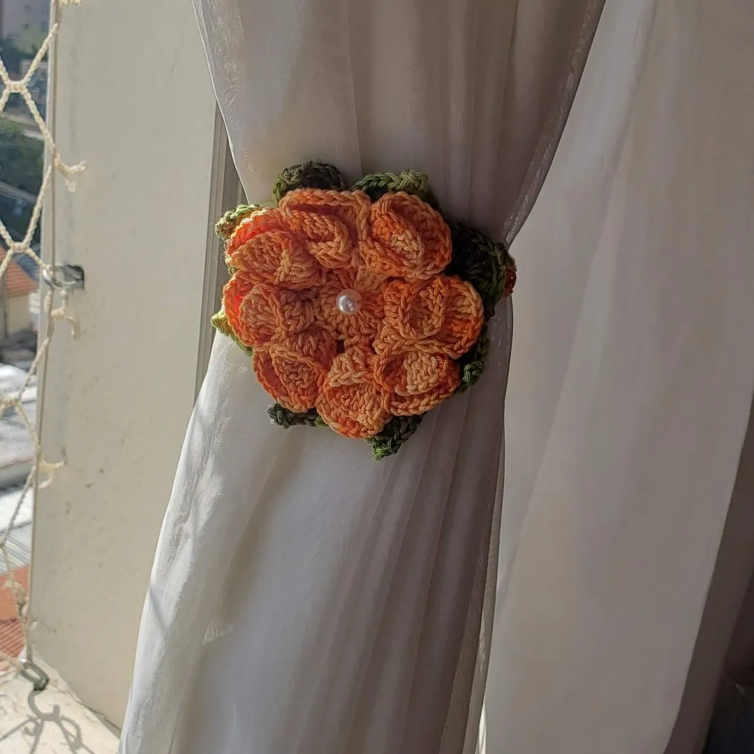 Par de Prendedores de Cortinas Laranja Mesclado - foto 2