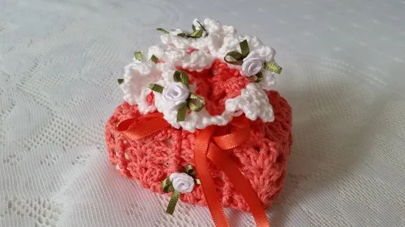 Sachê Porta Sabonete Gerânio com Branco - foto 4