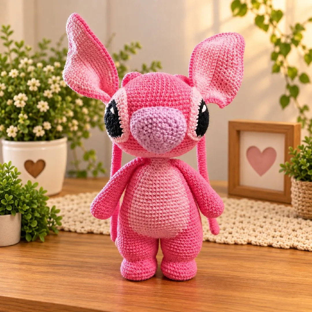 Angel Rosa em Amigurumi – Feita à Mão com Amor 💗 - artesanato feito à mão por crocheteria com a Maria