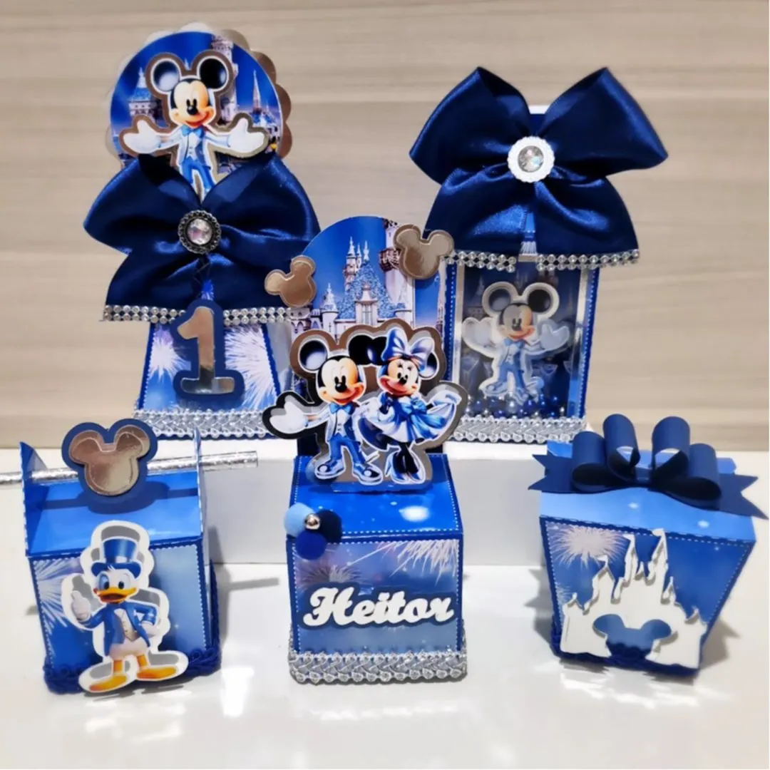 kit 20 caixinhas Personalizadas Disney 100 Anos Lembrancinhas Decoração Festa infantil Papelaria Caixinha Disney 100 Anos