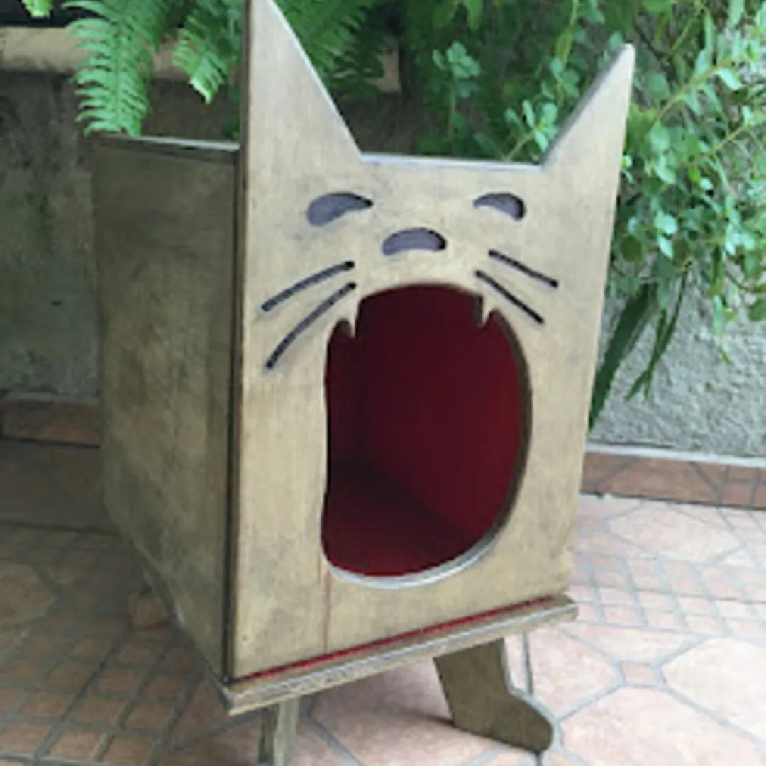 🐾 Casinha para Gatos em Madeira – Modelo Gatinho Rústico - foto 3