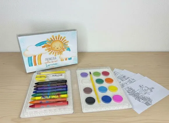 Estojo de Pintura - Arco Iris Personalizado - artesanato de Mi Papelaria Criativa