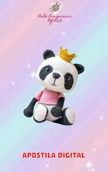 Receita Panda Princesa Amigurumi - feito à mão por Arte Amigurumi Oficial