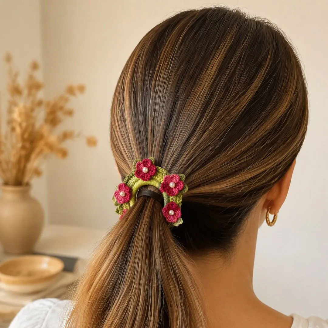 Xuxinha de cabelo em crochê - kit 6 unidades - foto 2
