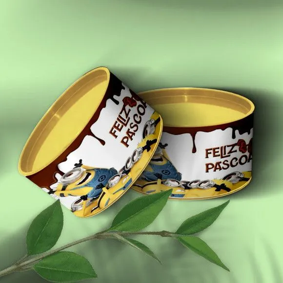 Tubo Lata - Minnions Páscoa Personalizada - feito à mão por Mi Papelaria Criativa