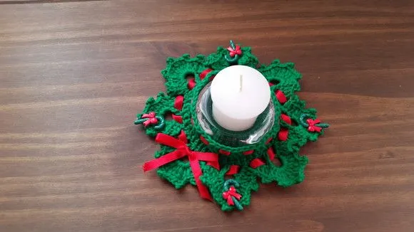 Conjunto de Porta Velas Natalina  Verde Natal - foto 4
