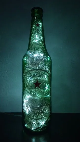 Luminária de garrafa Heineken 600ml
